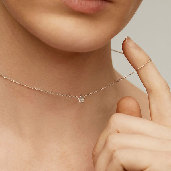 Starfish necklace diamonds 0.06 ct, J03024-01,model