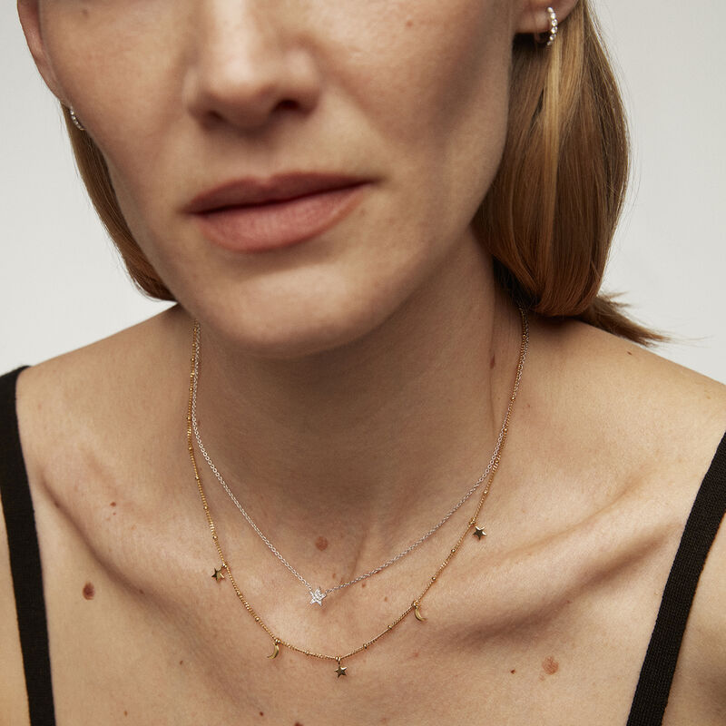 Starfish necklace diamonds 0.06 ct, J03024-01, model