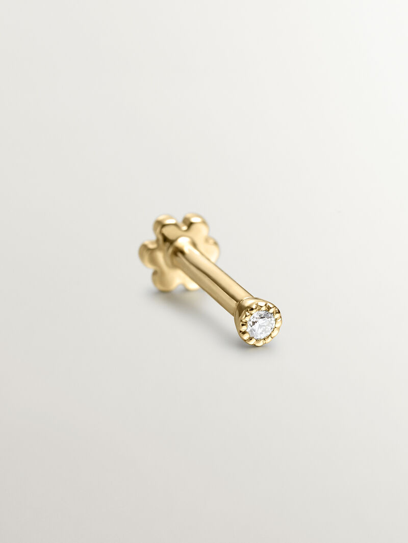 Individual 9K yellow gold piercing with diamond image number 1