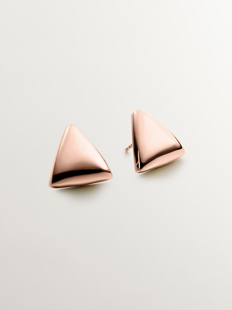 18K rose gold plated 925 silver earrings with triangular shape image number 2