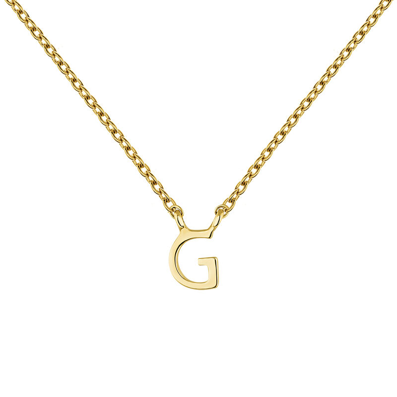Gold Initial G necklace , J04382-02-G, mainproduct
