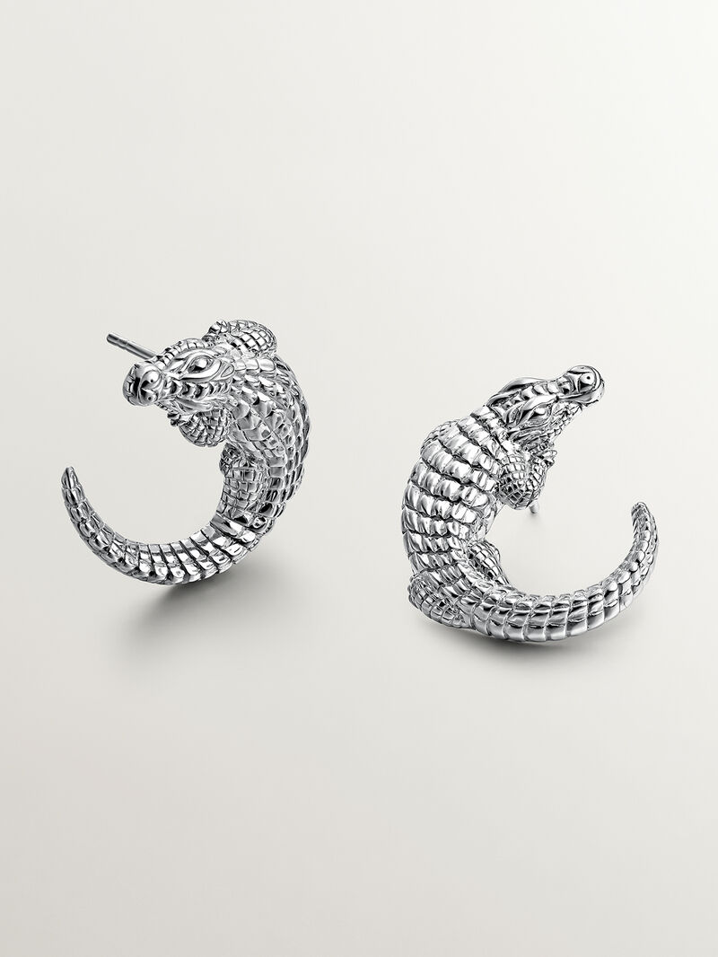 925 silver earrings shaped like crocodile image number 0