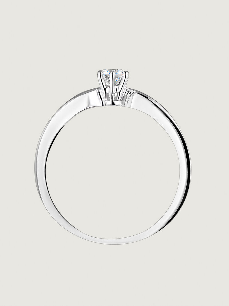 18K white gold solitaire ring with 0.2 cts diamond image number 1
