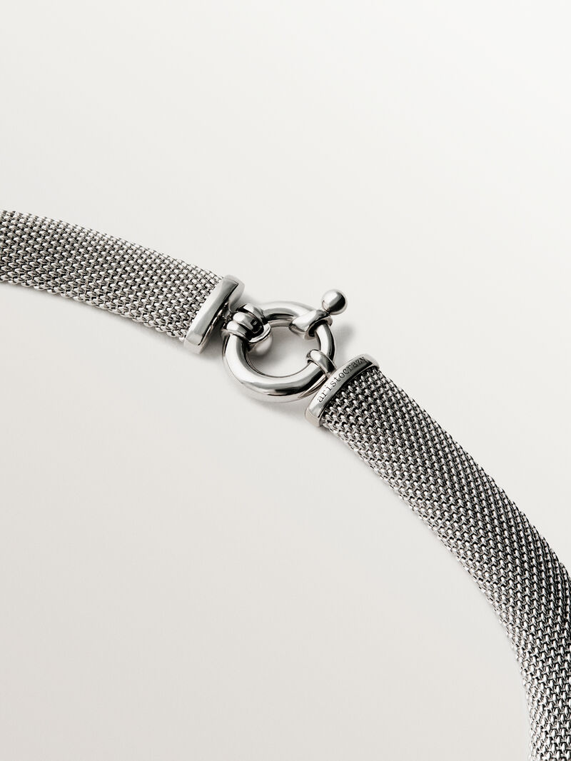 Rigid 925 silver pendant with mesh image number 4