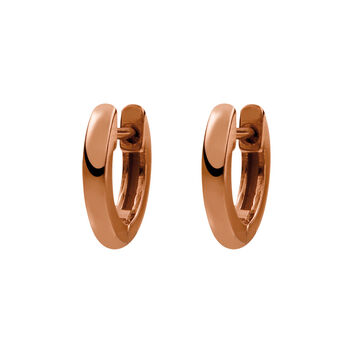 Small rose gold plated simple hoop earrings , J01444-03,hi-res