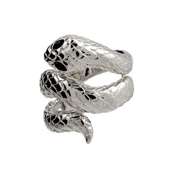 Silver open snake ring, J00305-01, hi-res