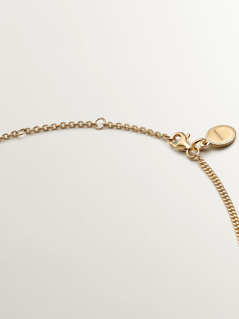 925 Silver necklace plated in 18K yellow gold with white topazes image number 6