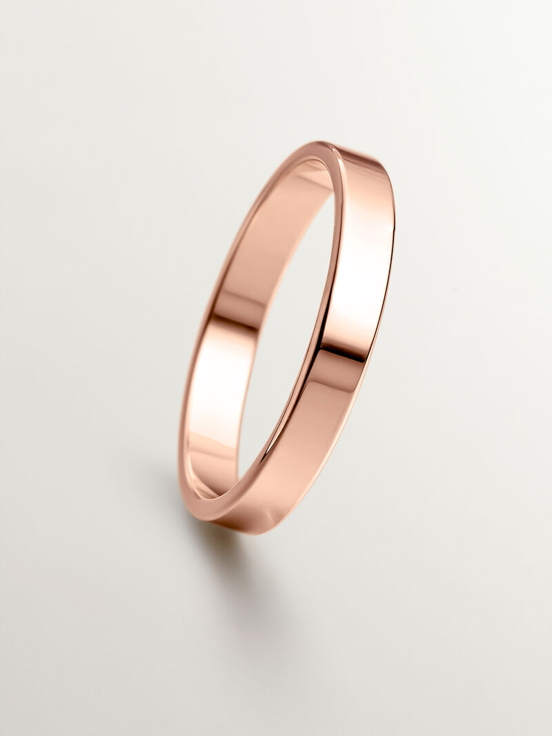3mm flat 18k rose gold wedding band image number 2