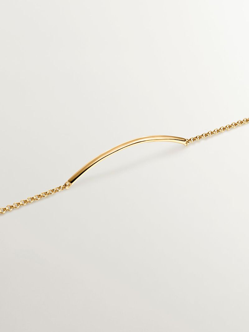 18K Yellow Gold Plated 925 Silver Bracelet with Tube Shape image number 4