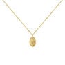 Gold plated oval medal necklace, J04714-02