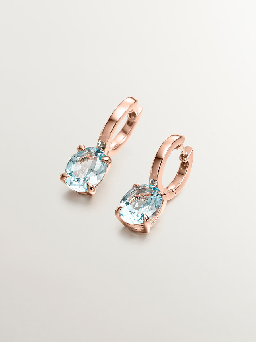 Pendientes aro mediano topacio plata recubierta oro rosa , J03810-03-SKY, hi-res