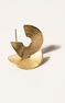Medium-size, embossed, hammered hoop earrings in 18kt yellow gold-plated sterling silver, J05217-02
