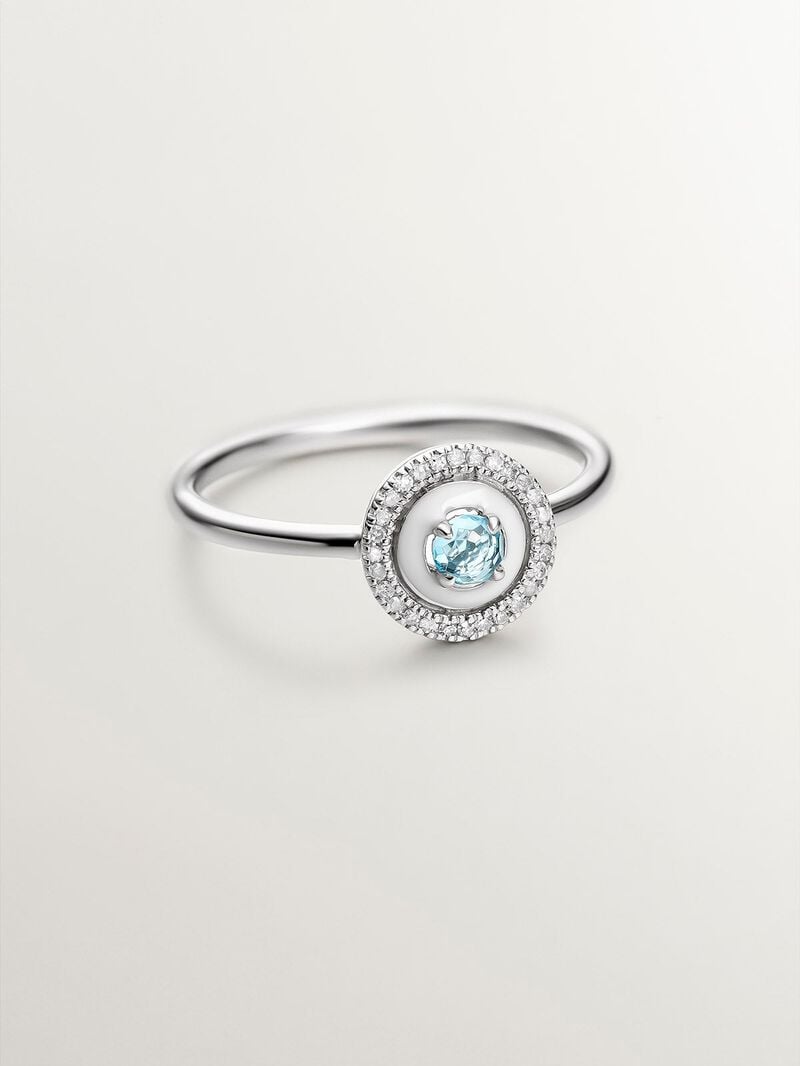 925 silver tresillo ring with London blue and white topacios topacios image number 2