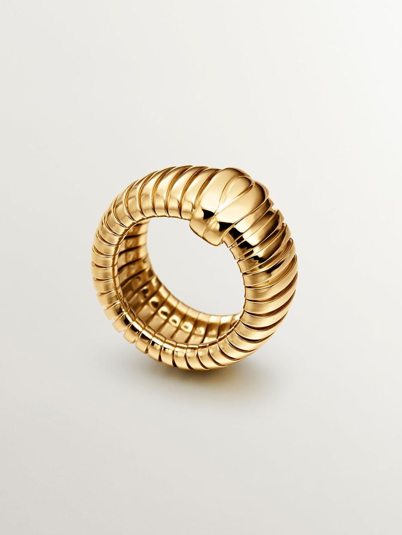 18K yellow gold plated 925 silver tumbagas ring image number 4