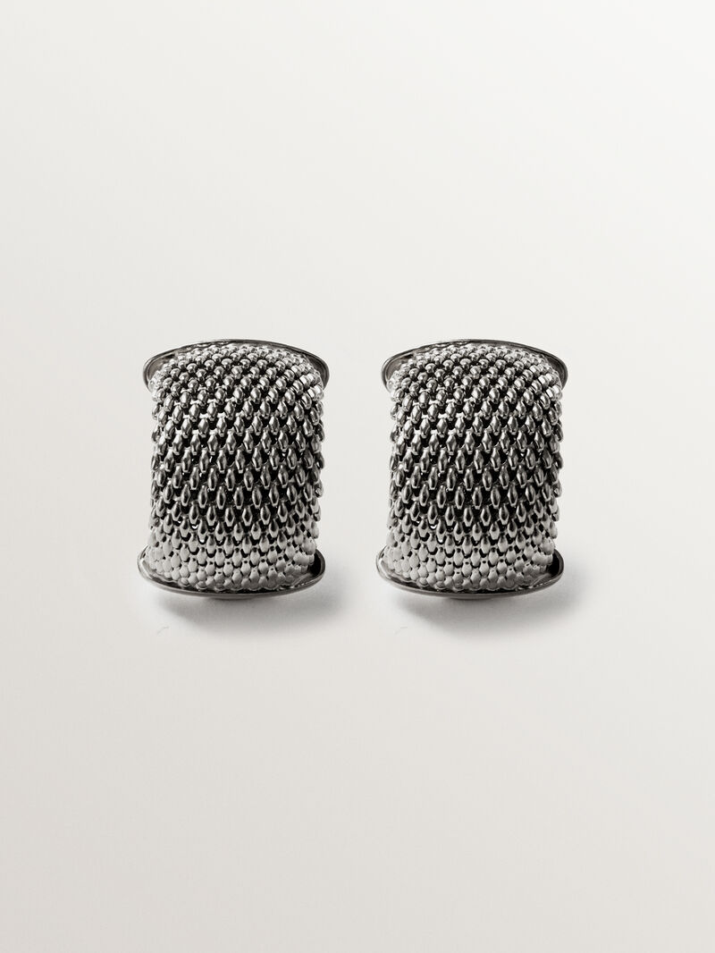 925 silver hoop earrings with mesh image number 0