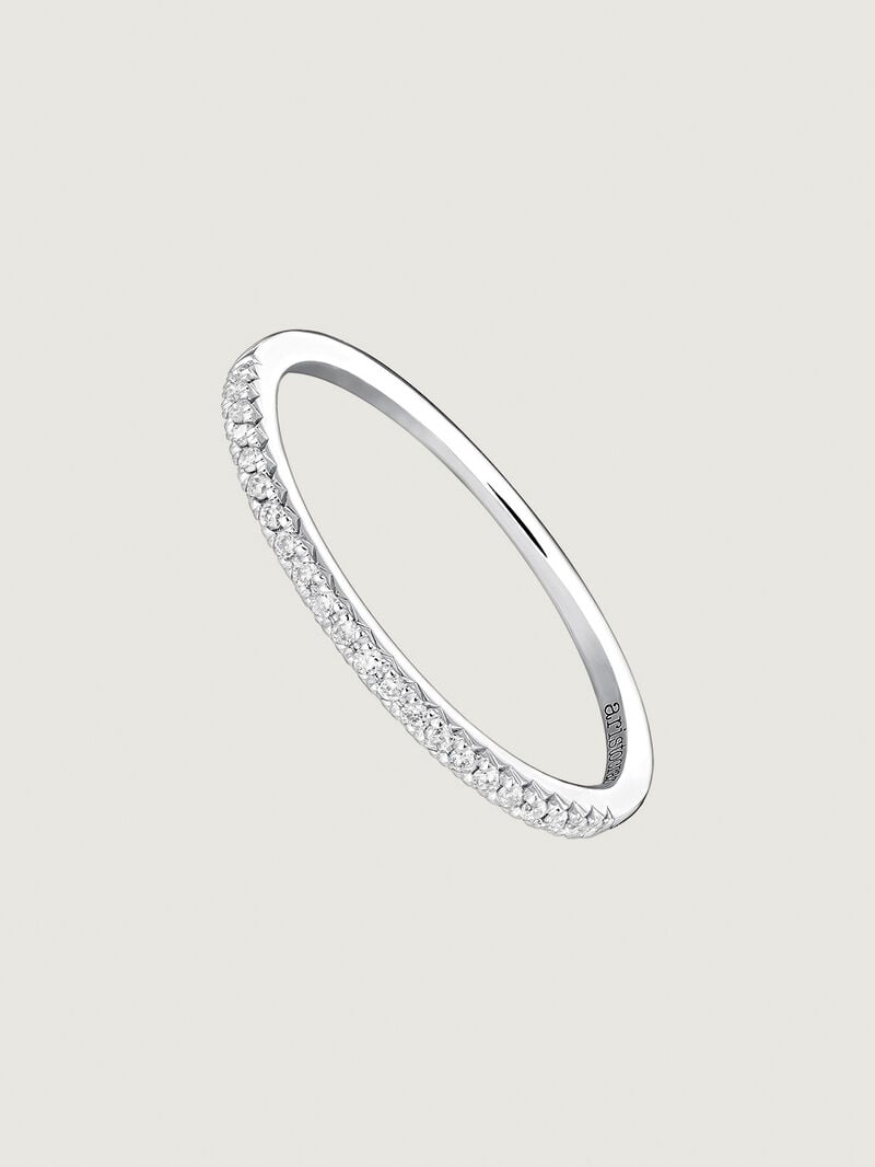 18K white gold ring with 0.09 cts diamonds image number 0