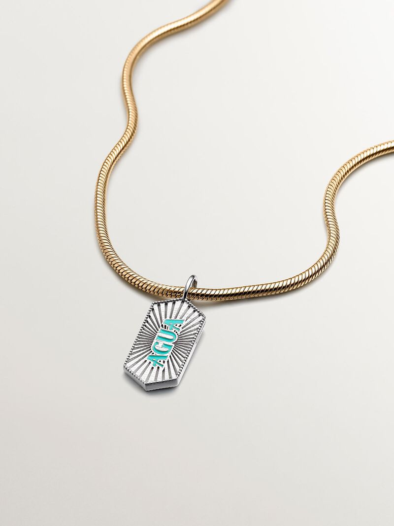 925 silver charm water with turquoise enamel image number 4