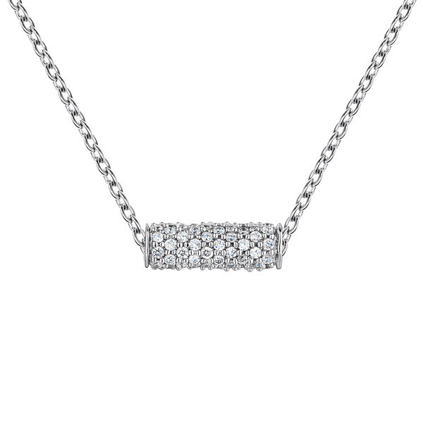 18kt white gold diamond chain necklace, J05062-01,hi-res