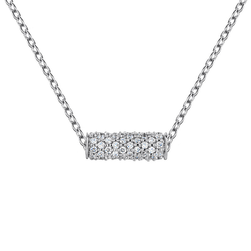 Collier chaine diamants or blanc 18 K, J05062-01, hi-res