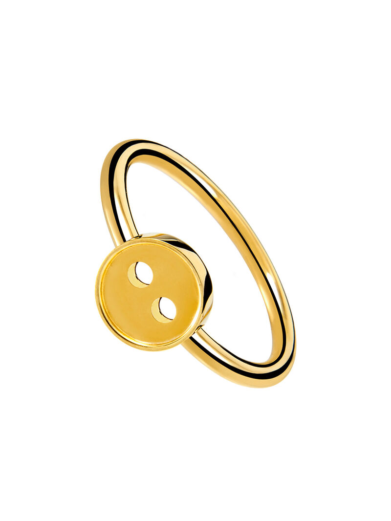 925 silver ring bathed in yellow gold with button motive image number 0
