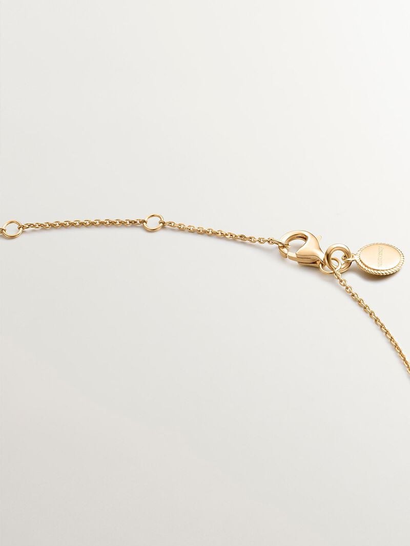 925 silver necklace bathed in 18k yellow gold with blue and white blue and whit image number 6