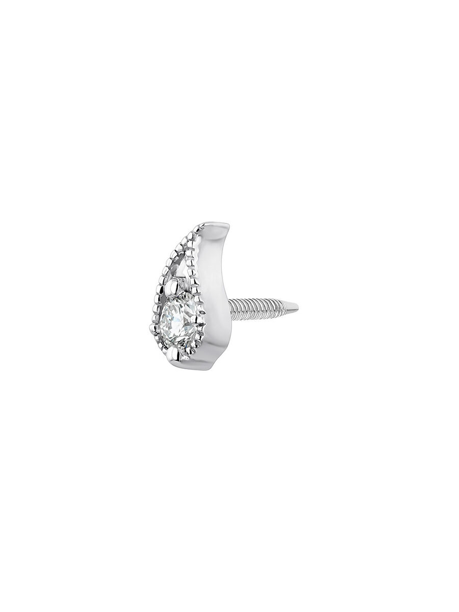 Tear piercing in 18k white gold with diamond , J03385-01-H-18, hi-res