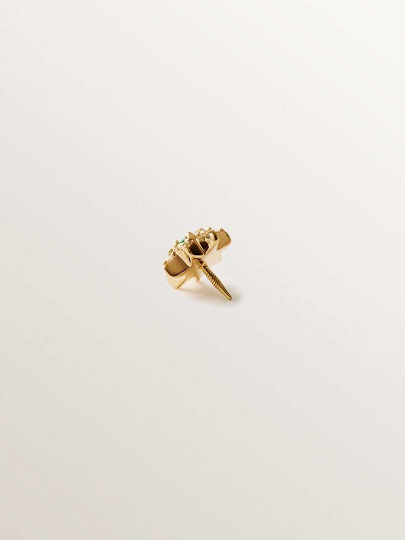 18K gold single earring with emerald image number 1