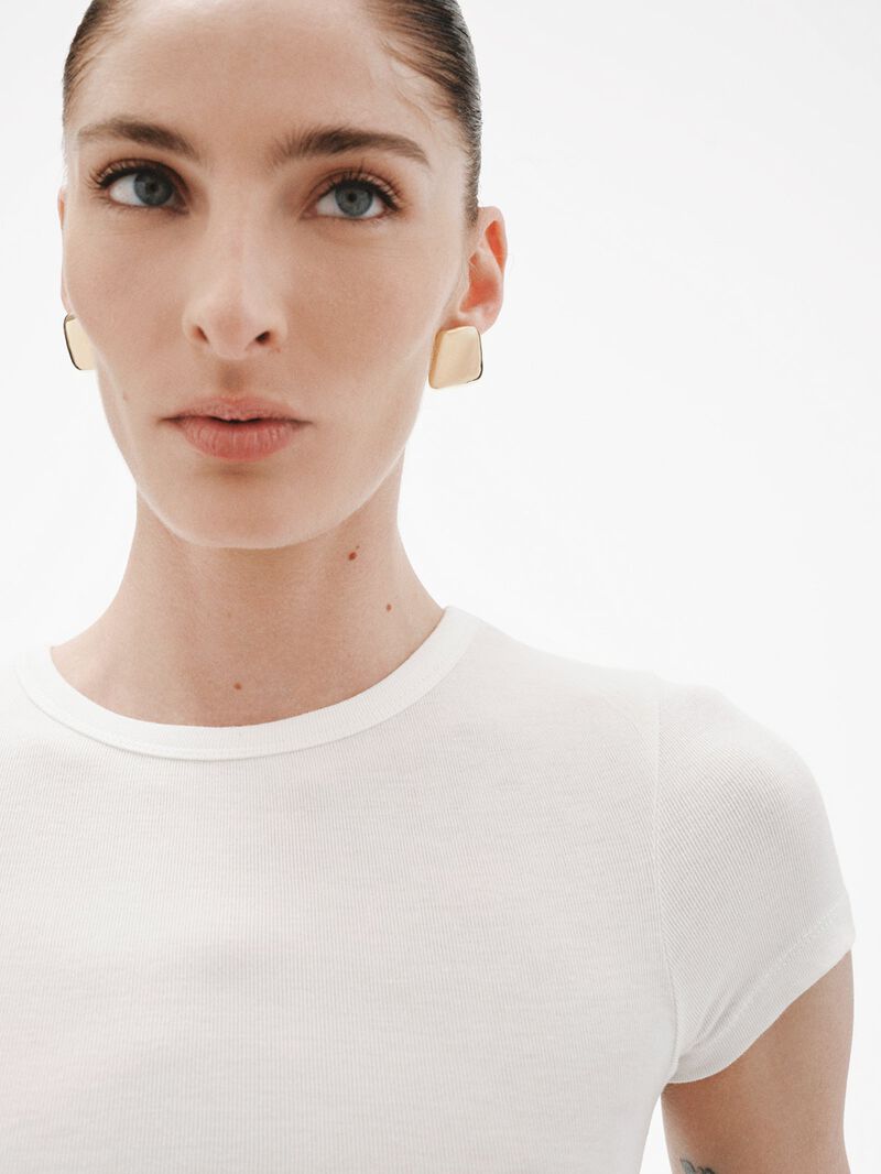 Square 18K yellow gold plated 925 silver earrings with polished effect image number 1