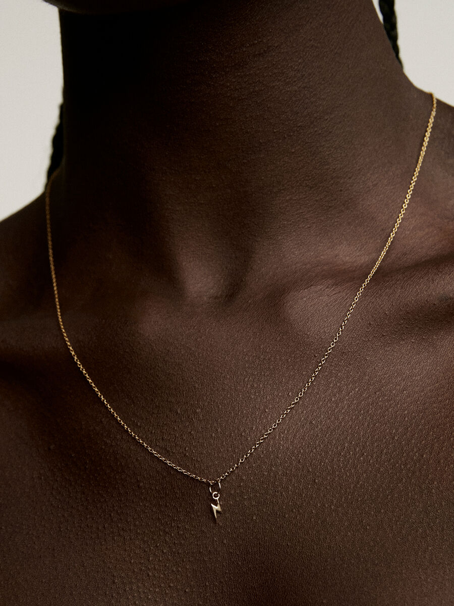 18 kt yellow gold-plated sterling silver lightning bolt charm, J04899-02, hi-res
