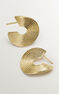 Medium-size, embossed, hammered hoop earrings in 18kt yellow gold-plated sterling silver, J05217-02