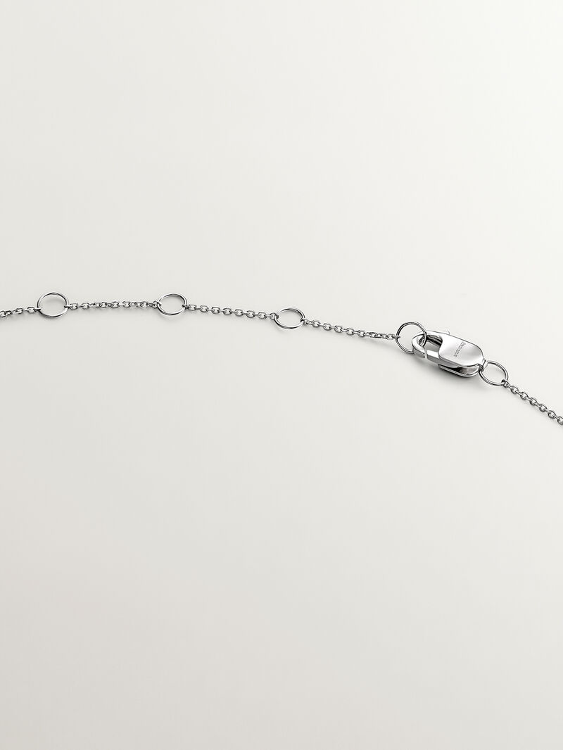 9K white gold pendant with diamond cross. image number 6