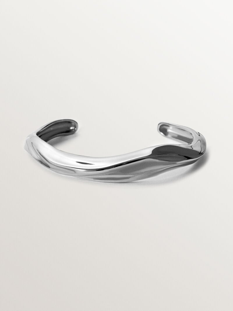 Textured 925 silver rigid bracelet image number 0