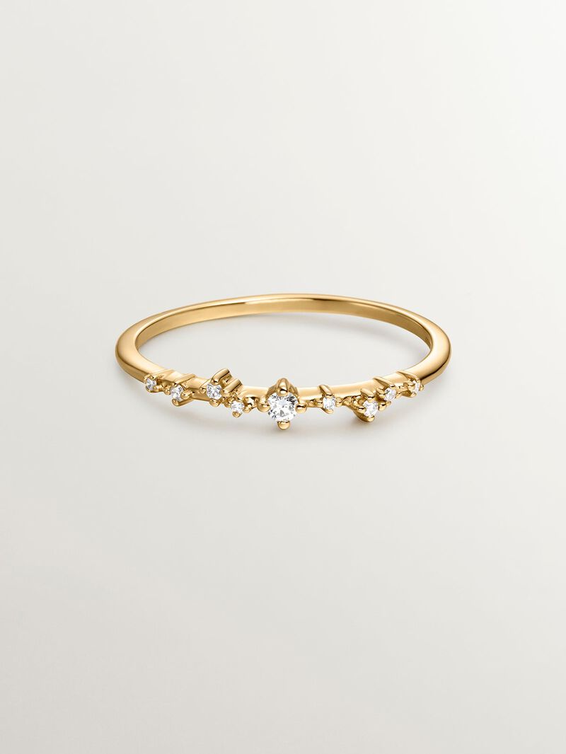 18K Yellow Gold Ring with Diamonds image number 0