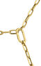 Rectangular cable link chain in 18k yellow gold-plated silver, J05340-02-45