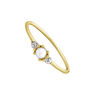 9K gold pearl white sapphire triplet ring, J04886-02-WP-WS