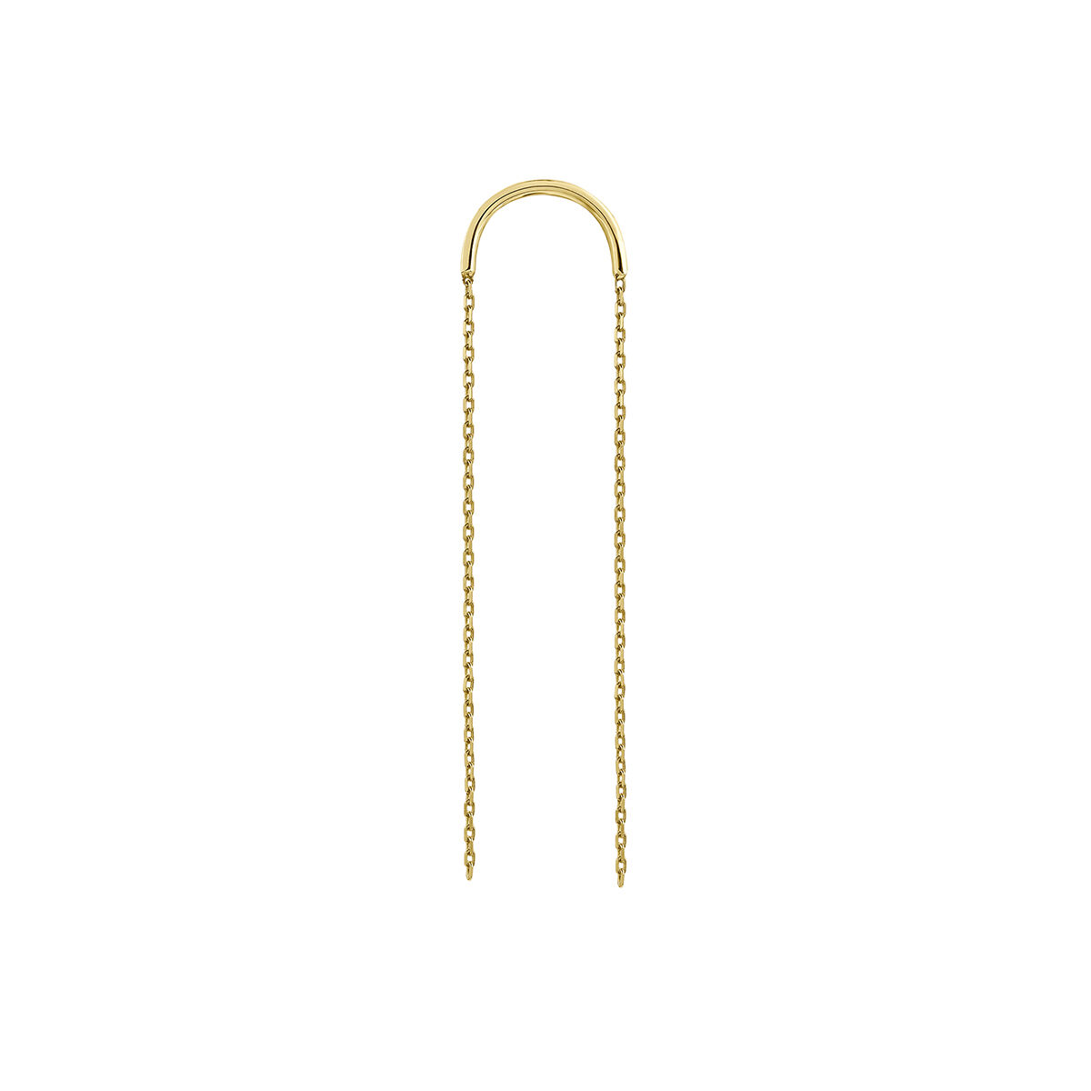 Gold semi-circle pendant earring, J05026-02-H, hi-res