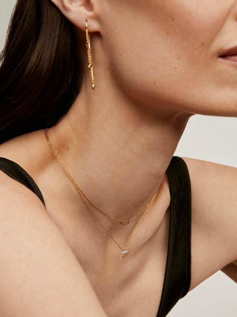 9K yellow gold pendant with rhombs image number 4