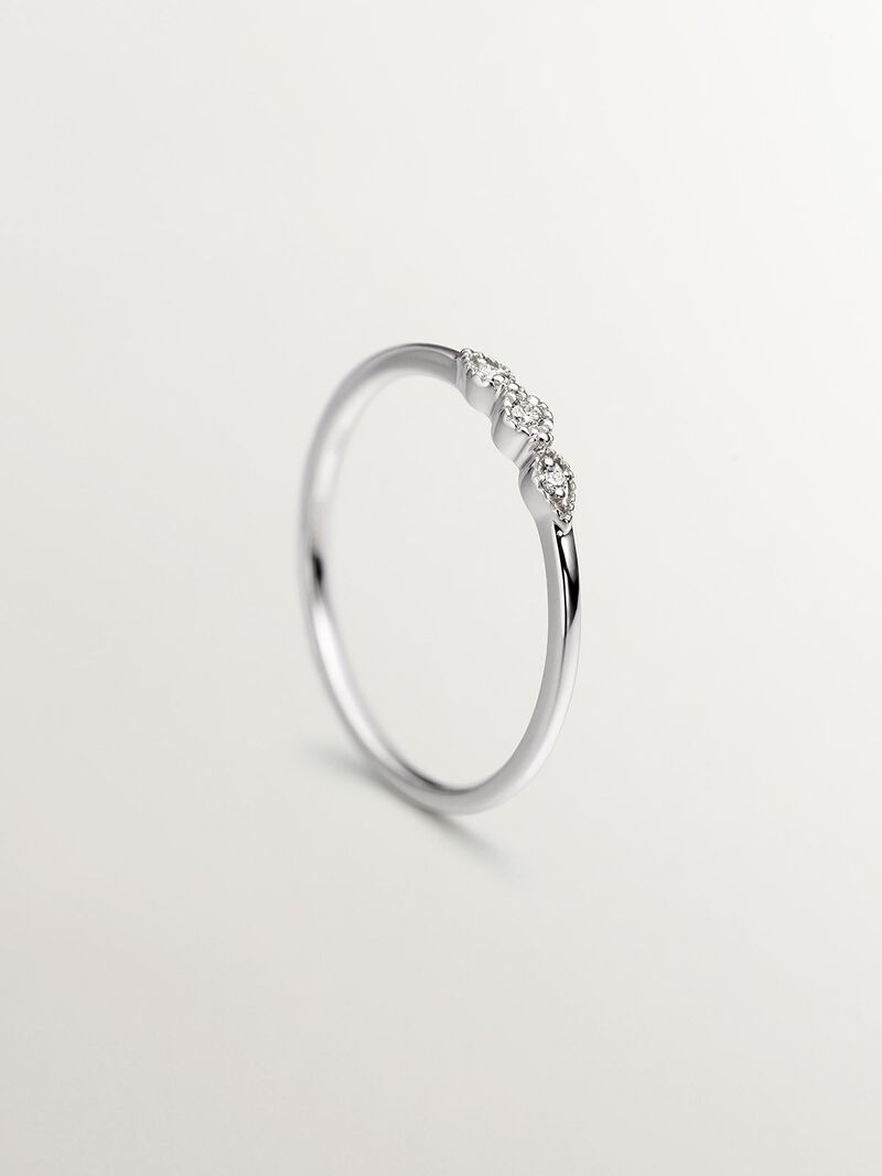 9K White gold triple ring with 0.027 diamonds. image number 4
