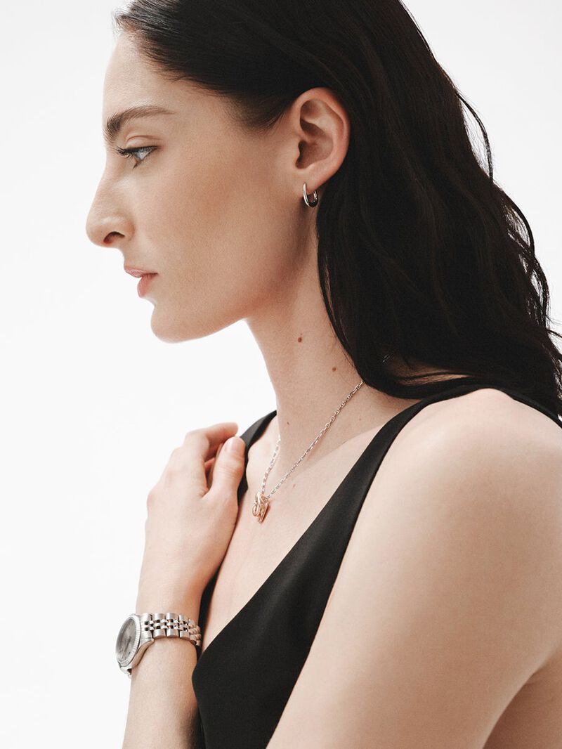 925 Silver Chunky Hoop Earrings image number 5