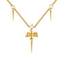 Gold plated bird necklace, J04553-02