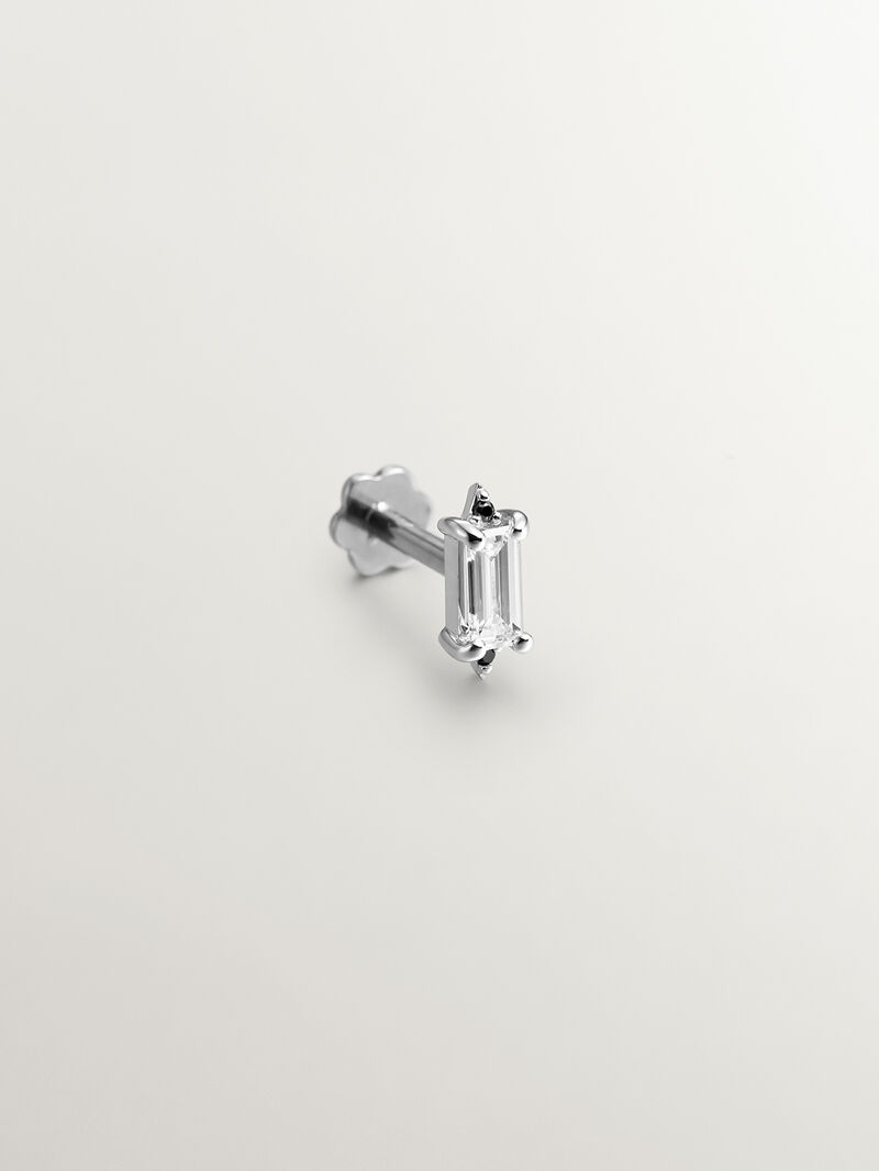 Individual 18k white gold pending with white diamond and black diamonds image number 2