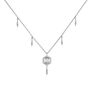 Gray diamond hexagonal motif silver necklace , J04811-01-WT-GD