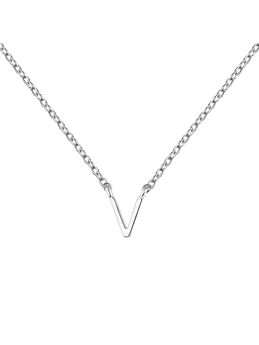 Collar inicial V oro blanco 9 kt , J04382-01-V, mainproduct