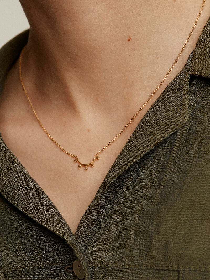 925 Silver pendant bathed in 18K yellow gold with star arch. image number 1