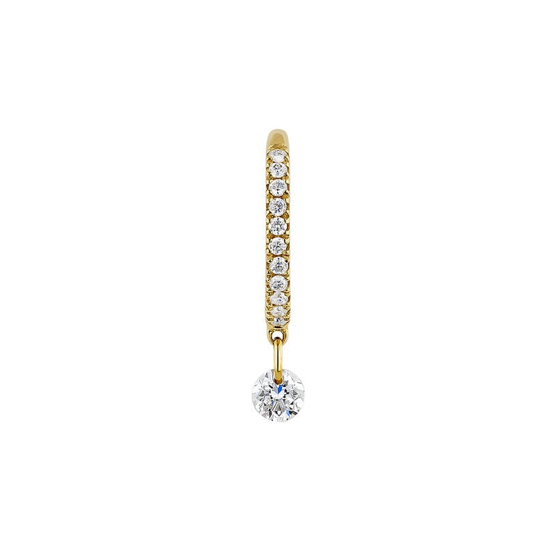 Gold diamonds hoop earring, J04424-02-H, hi-res