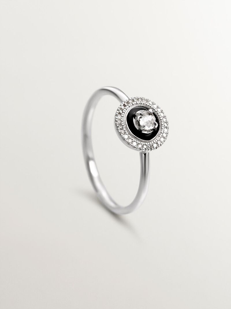 925 silver tresillo ring with London blue and white topacios topacios image number 4