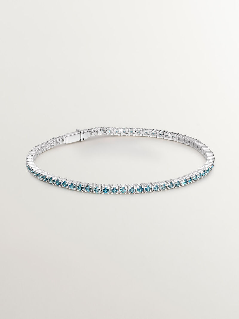 925 Silver bracelet with London blue topaz. image number 0