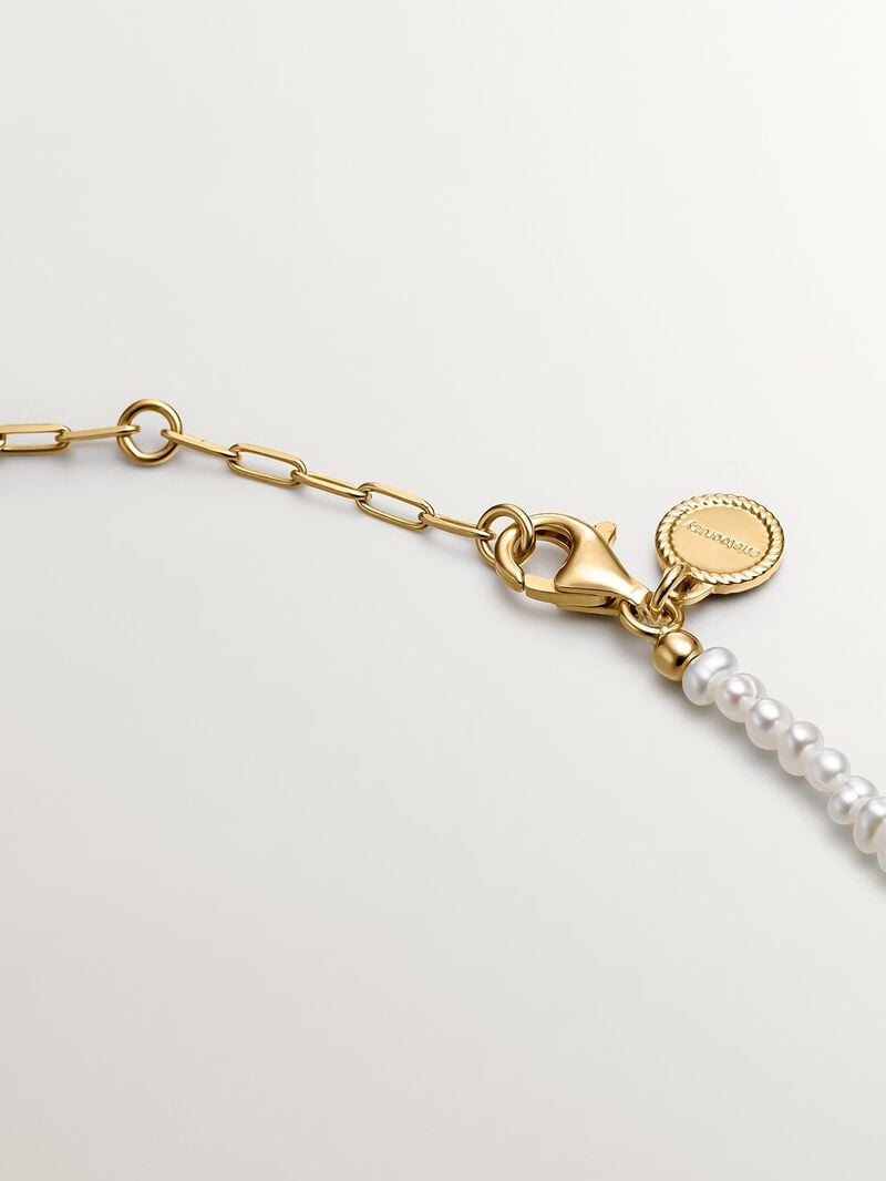 925 silver link bracelet in 18k yellow gold bathed image number 3