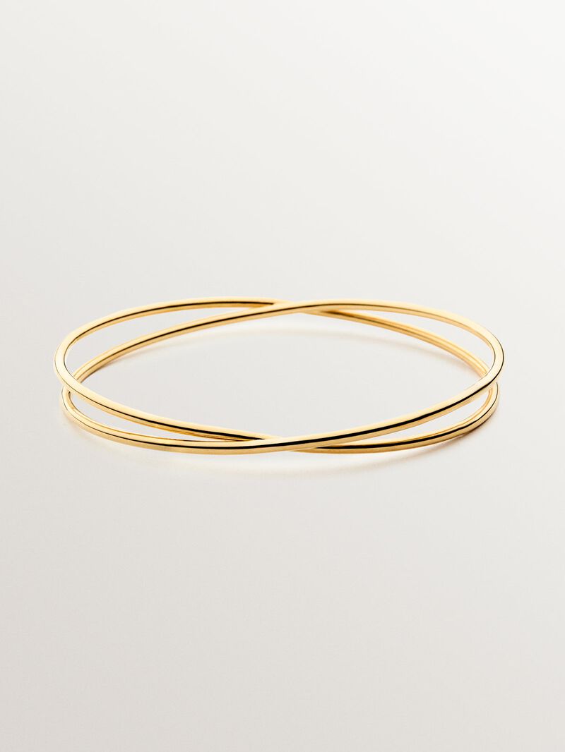 Rigid weekly style bracelet in 18K yellow gold plated 925 silver. image number 0