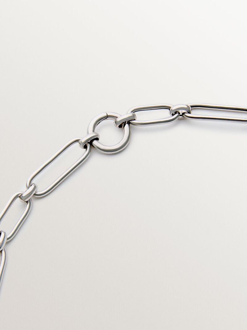 925 silver chain with rectangular links image number 4